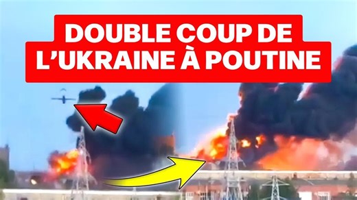 Coup Double Contre Poutine ; Aérodrome et Usine Russes en Flammes...