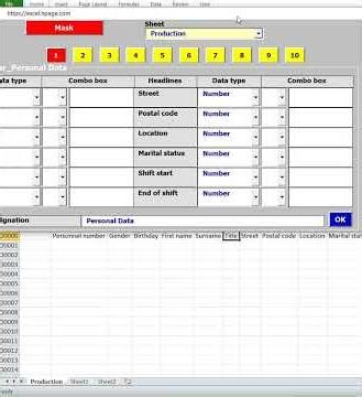 Data types for columns Database constructor Multi column databases in Excel