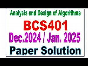 BCS401 Previous Back clock question paper solution Dec-2024/Jan-2025
