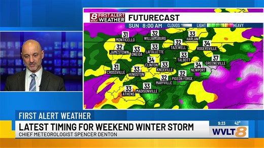 LIVE: Chief Meteorologist Spencer Denton continues to track the latest timing for this weekend's winter storm. | WVLT