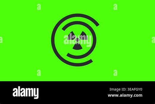 Animation rotate green screen nuclear symbol icon Stock Video Footage - Alamy