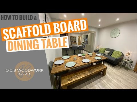 How to Build a Scaffold Board DINING TABLE with Hairpin Legs
