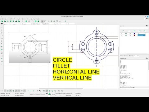 Drawing a Mechanical Object 2D - Librecad