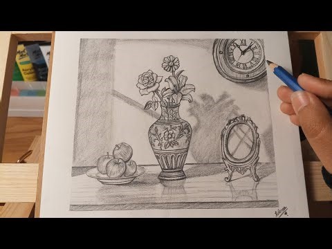 Still life Drawing for beginners easy step by step with pencil shading..