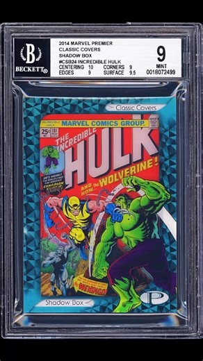 Michael Salter | 2014 Marvel Premier Classic Covers Shadow Box #CSB24 Incredible Hulk BGS 9 Pop 1 #marvelcards #marveltradingcards #tradingcards... | Instagram