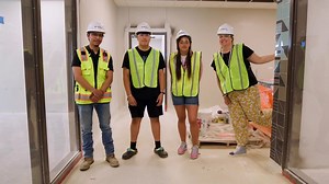 Look what our students created! They were at the heart of every decision made with this new Education Center. It was important to us that the students felt included in this process. One of those ways was through an opportunity to create tile designs. Those creations are finally coming to light and we were thrilled to show the students what they helped design, and they were pretty excited too! DLR Group MCL Construction | Boys Town