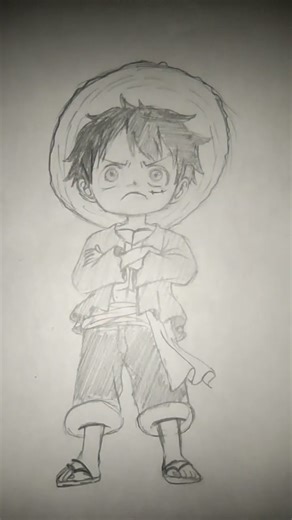 luffy chibi version drawing#trending #anime #viral #shorts