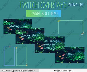 Animated Carp Koi Stream Overlay/pack - Animated Carp Koi Overlay - Webcam Overlay - Chat Box - Etsy
