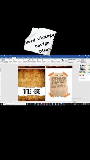 Vintage Cover and how to make Ripped paper design in Word #fy #fypシ #fyp