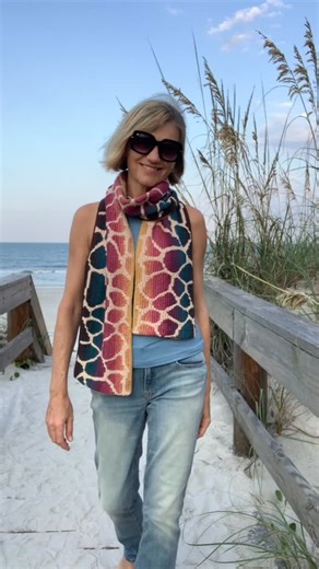 4.5K views · 94 reactions | Giraffe Scarf Overlay Mosaic Crochet Pattern (OutstandingCrochet.com link in profile - Scarves) Yarn: @scheepjes Whirl and Whirlette. I deliberately chose cotton yarn for this scarf because I wanted to wear it all year round!  It’s one of the easier mosaic patterns in my collection to get familiar with my wild mosaic style.  #outstandingcrochet #crochetpattern ##mosaiccrochet #animalprint #scheepjeswhirl #crochetscarf | Outstanding Crochet | Facebook