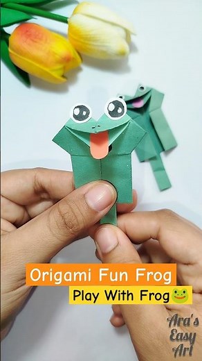 DIY Origami Fun Frog game making for kids ‪@ArasEasyArt‬ #diy #youtubeshorts #activity #cute #frog
