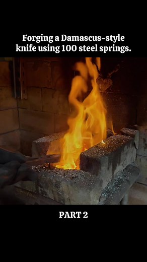 Forging a Damascus-Style Knife with Steel Springs
