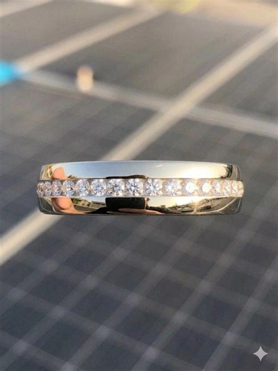 Channel Set Full Eternity Moissanite Diamond Ring 1.80 Mm Round Cut Men's Band, 10k Yellow Gold Men's Wedding Band, Gift Anniversary for Him - Etsy