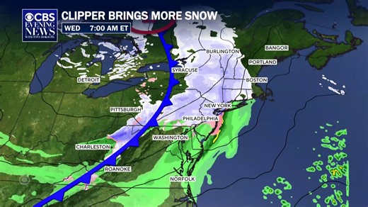 As millions of Americans in the Northeast continue to dig out from the historic blizzard, more snow may be on the way. Meteorologist Rob Marciano is tracking the forecast. | CBS Evening News