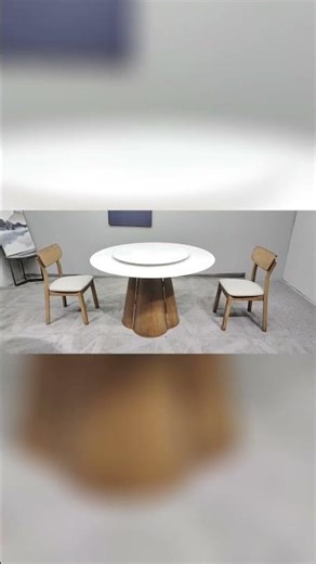 Aideal Custom Round Dining Table with Sintered Stone Top & Solid Wood Chairs | Italian Modern Luxury
