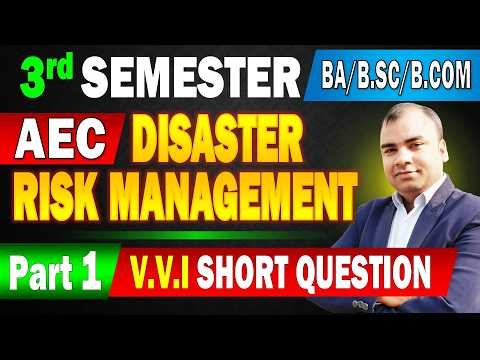 🔥Disaster Risk Management BA 3rd Semester important Short Question 2026 | BRABU TMBU