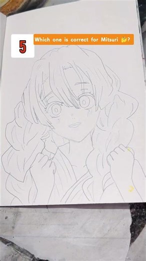 which one is correct for Mitsuri Kanroji🤔? #gbtart #art #animeeart #mitsuri #ytshorts