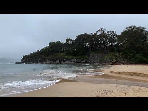 Rainy Day at the Beach | Stormy Weather Ocean Waves, Water Flowing & Rain Sounds for Sleeping Deeply