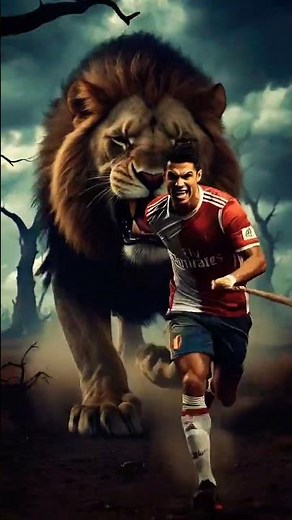 King Ronaldo Vs Giant Lion #cr7 #cristianoronaldo #cr7fans #cristianoronaldohighlights