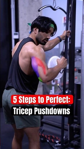 5 Steps to Perfect: Tricep Pushdowns ⚠️ #triceps