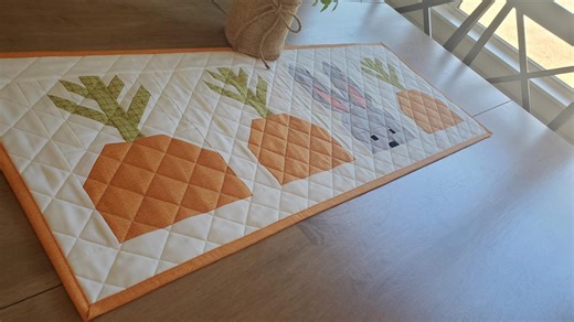 Easter Bunny and Carrot Quilted Table Runner | Table Top Quilt Centerpiece - Etsy