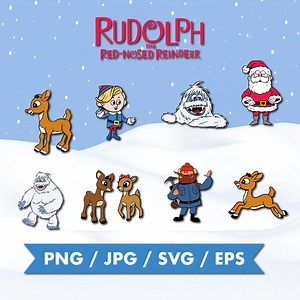 Vintage Animated Rudolph the Red Nosed Reindeer Christmas Graphics Pack Bundle | Clipart | Cricut | -EPS, SVG, PNG -instant Digital Download - Etsy