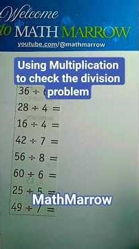How to use Multiplication to check the division problem @MathMarrow