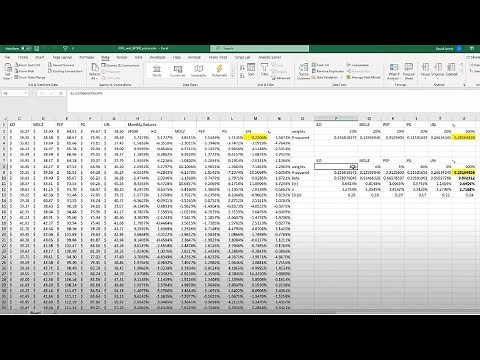 Calculate Beta, R-squared, expected return and more on a 5-security portfolio using Excel