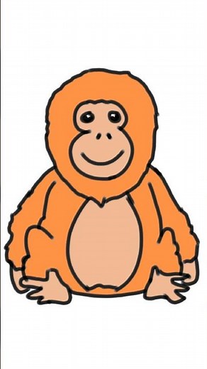 Let's draw a cute Orangutan #art #shorts