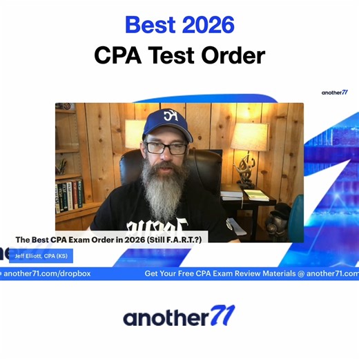 The Best CPA Exam Order in 2026 (Still F.A.R.T.?) Every year I get asked, “What’s the best order to take the CPA Exams?” I've been doing this full-time since 2010, so I've answered this question more than a few times 😀 (Translation: I'm one of the old guys now) Here’s my take for 2026. Start with FAR – it’s the hardest and the foundation for everything else. You’re fresh, motivated, and knocking out FAR early makes the rest feel easier. Then move to AUD – there’s a lot of overlap with FAR, so t