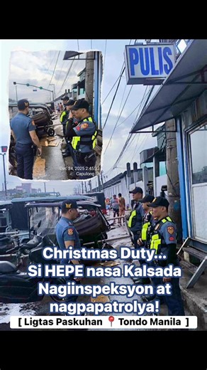 PULIS-TONDO ALERTO KAHIT PASKO‼️ MASIGASIG na nagiinspeksyon si MPD PS1 commander PLTCOL RONALD DE LEON sa mga Police Community Precint(PCP) at outpost ng nasabing prisinto sa ibat-ibang lugar sa Tondo Maynila. Layunin ni Hepe ba masigurong alerto at nasa tamang bilang ang mga duty personnel na handang magbigay ng anumang police assistance ngayong kapaskuhan. Pinaalalahanan rin ni PLTCOL DE LEON ang mga Pulis-Tondo na panatillin ang pinalakas na POLICE VISIBILITY sa kasagsagan ng paggunita ng ka