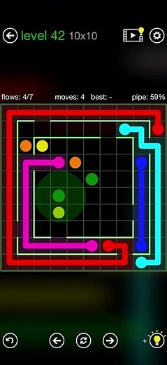 Flow Free - Walls - Courtyard Spin - Level 42 (10x10)