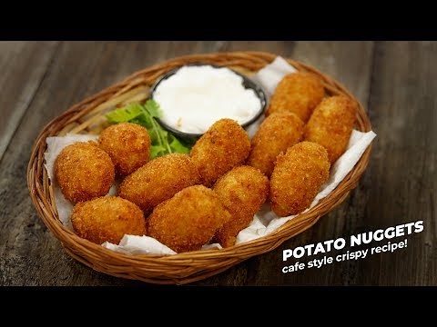 Potato Nuggets Recipe - Cafe Style Crispy Aloo Cheese Spicy Veg Snack - CookingShooking