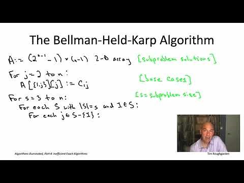 Algorithms for NP-Hard Problems (Section 21.1: The Bellman-Held-Karp Algorithm for TSP) [Part 2/2]