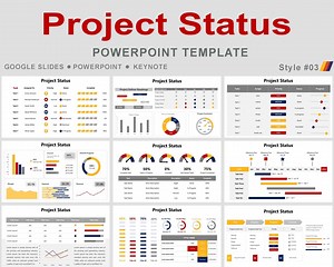 Project status PowerPoint template, project status report template, project status dashboard, Progress Report project, progress tracker