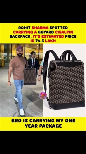 Rohit Sharma’s ₹4.5 Lakh Goyard backpack is wild! 🤯🔥