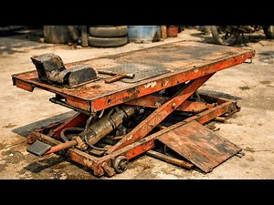 Full Restoration of a Heavily Damaged Motorcycle Lift Table