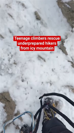 Teenage ice climbers Caelan Blades, aged 16 and Rowan Kay, aged 15 have been hailed as "future rescuers" after saving a group of underprepared hikers from the frozen ridges of Helvellyn, England's third-highest mountain, in the Lake District. The five adults and a dog were found stranded on the treacherous Striding Edge wearing only jeans and trainers, with the teens forced to guide them to safety through technical winter conditions. | The Independent