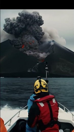 Witnessing a pyroclastic flow from the sea. #geology