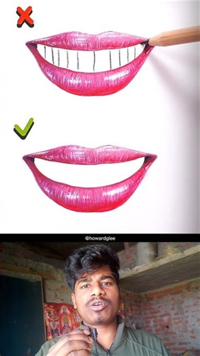 How to Draw 3D lips