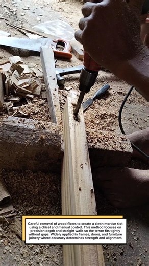 Hand Chiseled Mortise Hole Technique #carpentry #diywood #woodworking