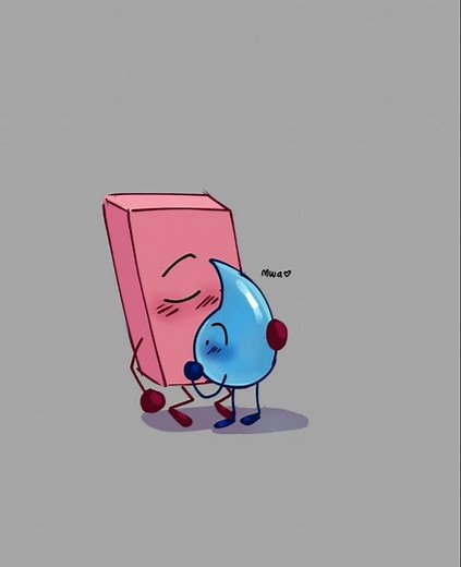 Eraser Kisses Teardrop (Eraserdrop) [BFDI Comic]