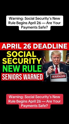 Warning: Social Security's New Rule Begins April 26 — Are Your Payments Safe? Starting April 26, the Social Security Administration is rolling out a significant new rule that could directly affect how your benefits are processed and whether your payments continue without interruption. In this video, Tim breaks down exactly what this change means in plain language, who it affects, and what steps you need to take right now to make sure your account is protected. This is not about cutting benefits 