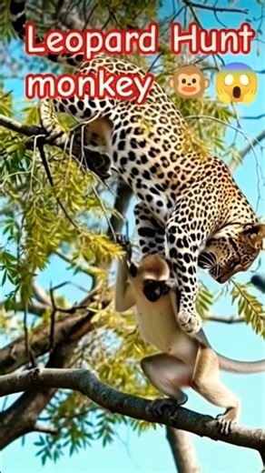 Leopard Hunts a Monkey | Wildlife Survival in the Jungle