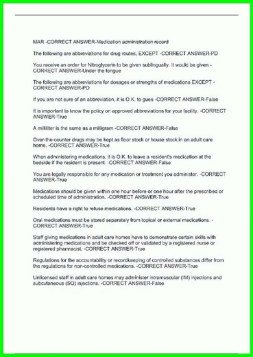 Nc Medication Aide Med Tech Exam Test Latest And Verified new video