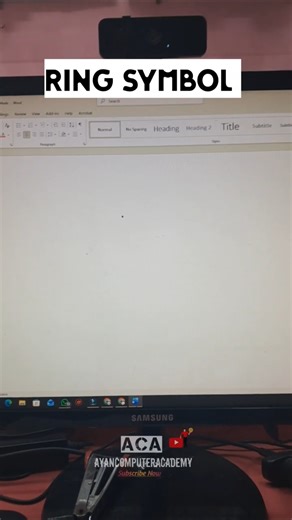 Ring Symbol Shortcut in Microsoft word 👈🤗🖥️#ytshorts #windows #computerzone #computereducation