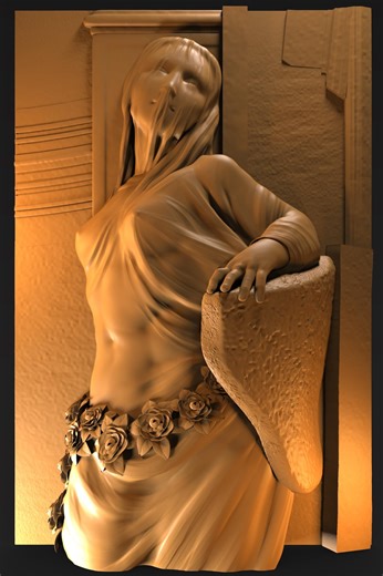 Veiled Beauty 3D Relief Model: STL File for CNC Router, 3D Printer - Etsy