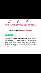 401K views · 4.6K reactions | What are your weaknesses? Job Interview question. #everyoneシ゚ #reelsfb #fypシ #fbreels #jobinterviewquestions #question #jobsearch #interviewskills #follower #interview #interviewtips #interviewquestions #fypシ゚ | i.Assist | Facebook