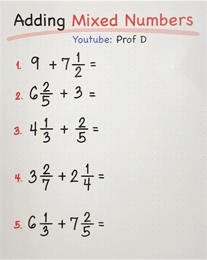 How to Add Mixed Numbers! #MathHacks #MathTricks 🤔 | Prof D