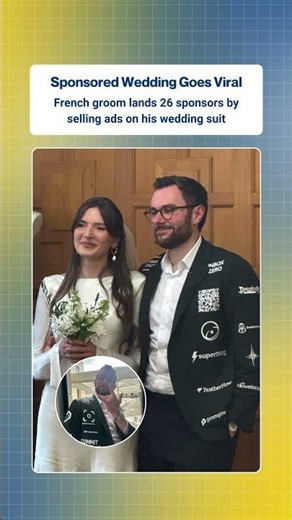 French Groom Sells Ads on His Wedding Suit!